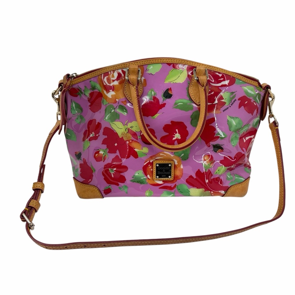 Dooney & Bourke Rose Garden Vinyl Leather Satchel Handbag